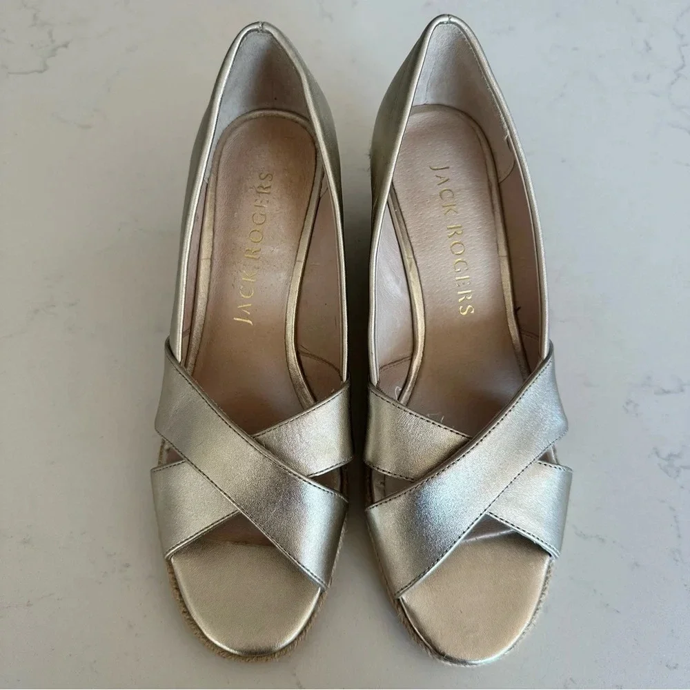 Jack Rogers Palmer Crisscross Wedge Espadrille size: 7